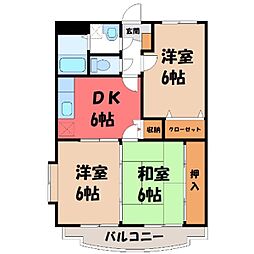 CFハイツ7 3DKの間取図画像