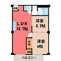 東武宇都宮線 東武宇都宮駅 バス20分 宝木本町下車 徒歩5分 2階/-