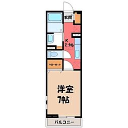 ソラーレ 1Kの間取図画像