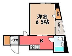 志朋ビル 1Kの間取図画像