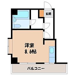 サンライフ花房 ワンルームの間取図画像