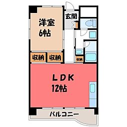田中コーポ 1LDKの間取図画像