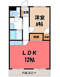 ヴィラージュセガ 1LDKの間取図画像