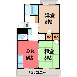 エトワール今泉 2DKの間取図画像