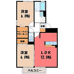 グレースコート2 2LDKの間取図画像