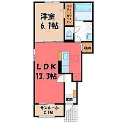 アトリオ 1LDKの間取図画像