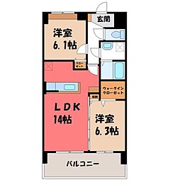 カシリ・エスポワール 2LDKの間取図画像