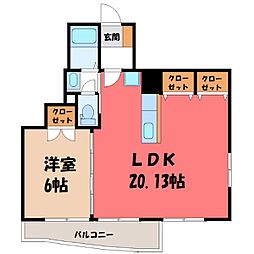 ソフィア元町 1LDKの間取図画像