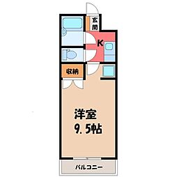 カスティール・イン宇都宮 1Kの間取図画像