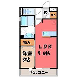 クレストコートA 1LDKの間取図画像