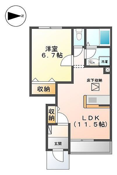 ハッピーヒル 102｜兵庫県加東市木梨(賃貸アパート1LDK・1階・44.95㎡)の写真 その2