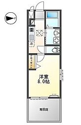 メゾンエトワール 2階1Kの間取り