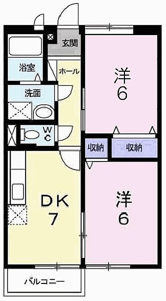 ハイムソレイユ A202｜兵庫県高砂市米田町米田(賃貸アパート2DK・2階・46.13㎡)の写真 その2