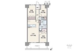 ミライモスクエア 3LDKの間取図画像