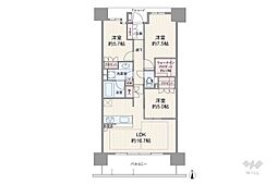 ウエリス茨木 3LDKの間取図画像