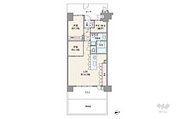 メロディーハイムハーティア 2SLDKの間取図画像