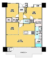 エイルマンション大分中央 3SLDKの間取図画像