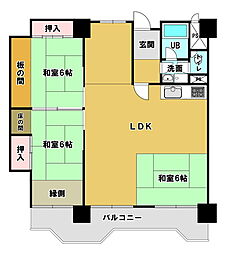 皐月マンション第三大分 4LDKの間取図画像