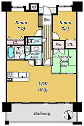エイルマンション城南通り 3LDKの間取り
