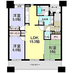 エイルマンション上荒田2グランシス 3LDKの間取図画像