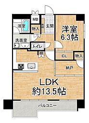 トーカンマンションいづろ 1SLDKの間取図画像
