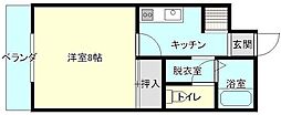 メゾン・シェモア 1Kの間取図画像