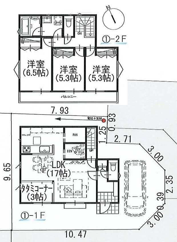 土地図＋建物プラン例