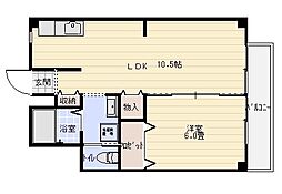 フジパークハイツ 1LDKの間取図画像