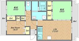 KEレジデンス 3LDKの間取図画像