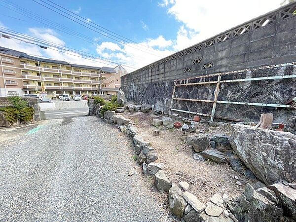 東側の道路と向かい側の建物です。