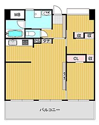 朝日プラザ八幡西 2LDKの間取図画像