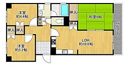 ホワイトキャッスル中津口 3LDKの間取図画像