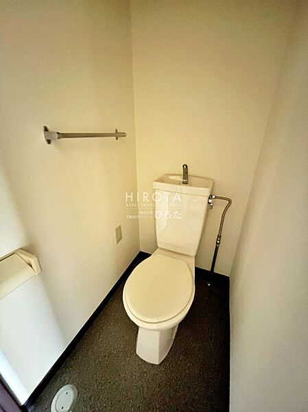 ツッパリ棚を付けると収納が増え、トイレ用品の他に観葉植物などを飾る場所ができて雰囲気が変わります。