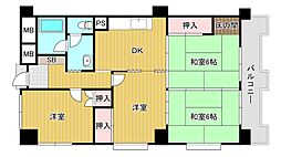 グリーンハイツ第1引野 3LDKの間取図画像