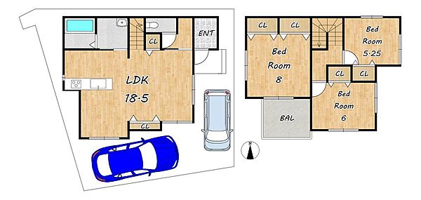 【建物プラン】建物価格 2100 万円建物面積 88. 69 m2 （26.82坪）