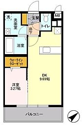 アイリスコート七右衛門 1LDKの間取図画像