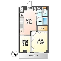 グリーンピア新横浜 2Kの間取図画像
