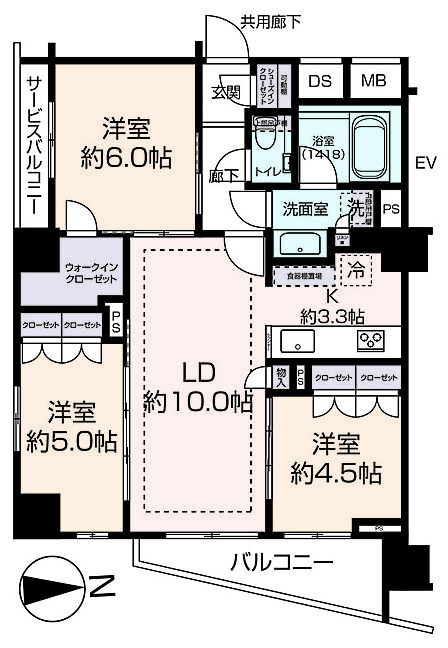 3LDK 間取り