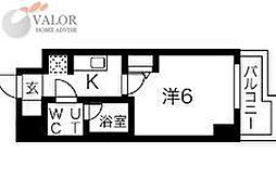 スパシエソリデ武蔵小杉 5階1Kの間取り
