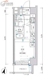 クラリッサ川崎ルーナ 5階ワンルームの間取り