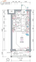 MAXIV新小岩 3階1Kの間取り