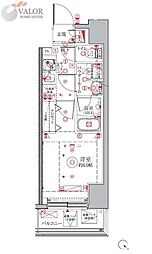 クレイシアIDZ横浜桜木町 4階1Kの間取り