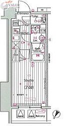 ガーラ・プライム横濱関内 2階1Kの間取り