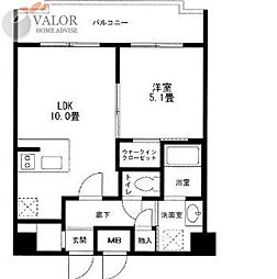 ＣＯＭＯＤＯ川崎 8階1LDKの間取り