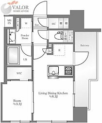 グローベル横濱大通り公園南 5階1LDKの間取り