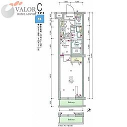 スカイコートパレス蒲田II 1階1Kの間取り