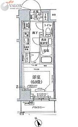 アイル横浜ノースツインズI 5階1Kの間取り