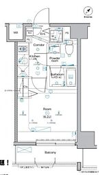 シーネクス横濱阪東橋II 6階1Kの間取り