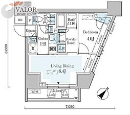 GRAN PASEO横濱関内PREMIUM 706 7階1LDKの間取り