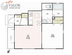 ラ・フェリーチェ神奈川新町 1階1LDKの間取り
